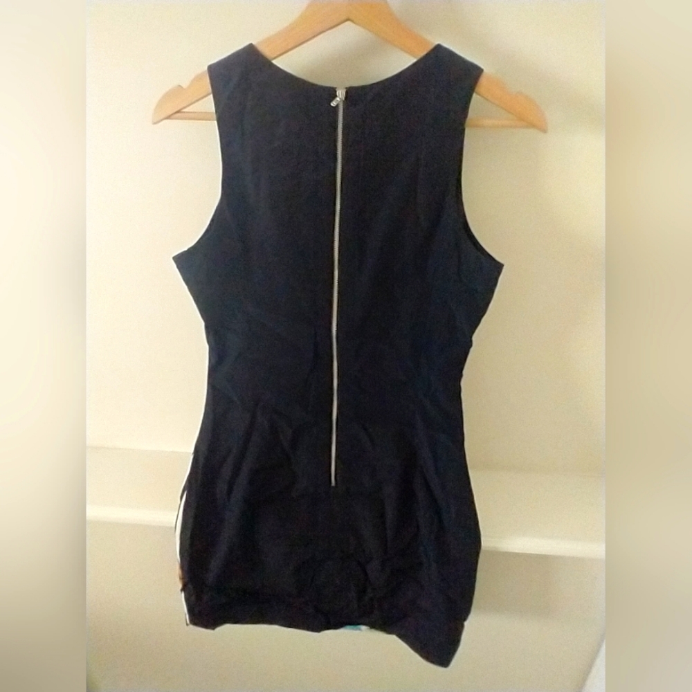 Akira Chicago Women Peacock Feather Print Body Con Midi Dress Black Label Small - Picture 2 of 9
